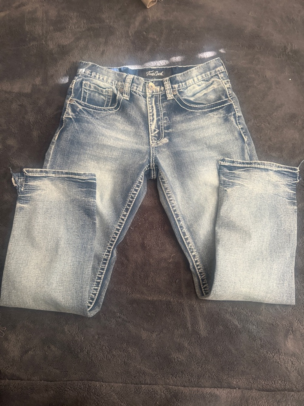 TRUE Luck Men's Light Blue Slim Straight Jeans. Size 30/30